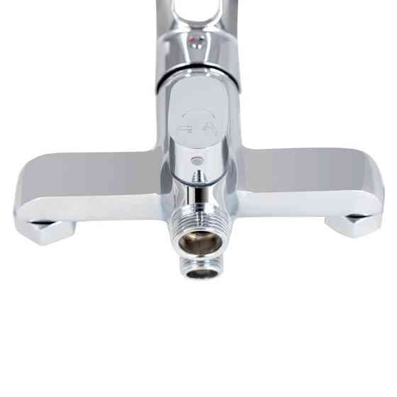 Змішувач для ванни з душовим гарнітуром Lidz Latwa 005 з поворотним виливом хром. Київ