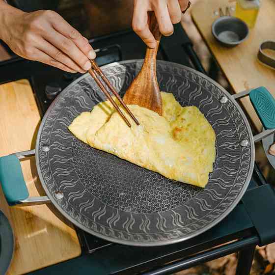 Сковорода з нержавіючої сталі з силіконовими ручками Naturehike CNK2550CF011, 34 х 34 см Київ