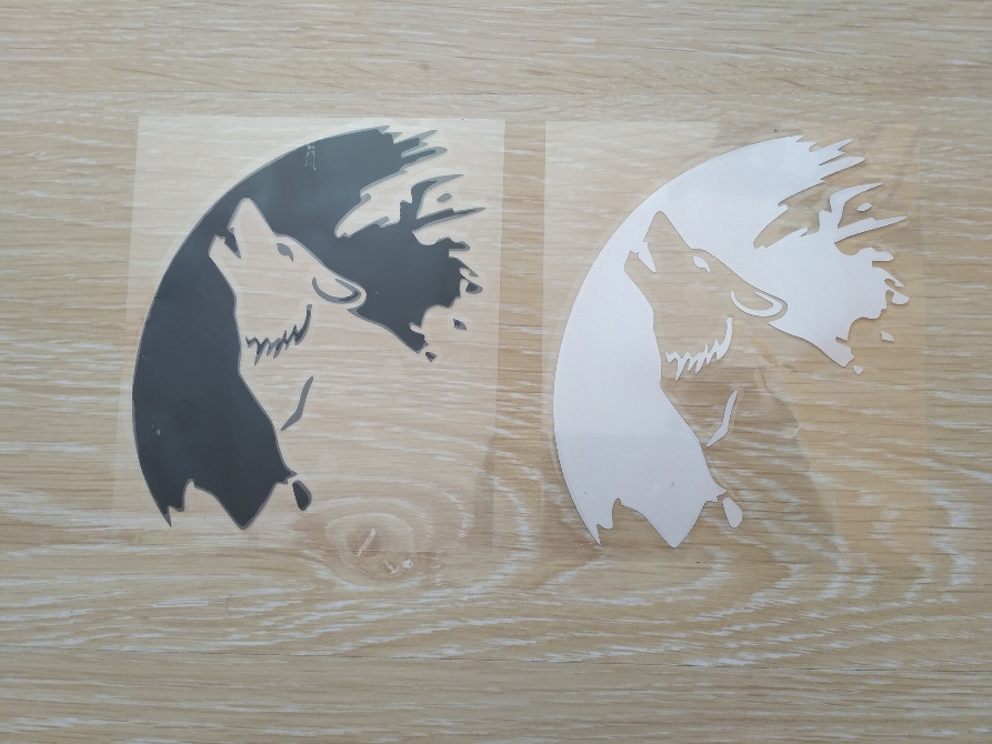 Наклейка Вовк на авто Біла світловідбивна Київ - фото 5