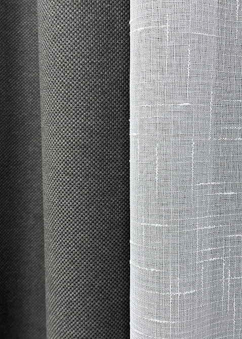 Комплект штор VR-Textil рогожка преміум TERRA LUXE 100х270 2шт і Тюль 400х270 1857ш-115т графітовий з білим 71-075/2 Київ - фото 6