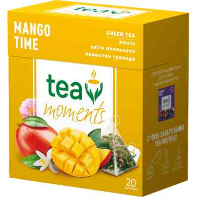 Чай Tea Moments Mango Time зелений 20х1.7 г пірамідки (tm.00292) Вінниця