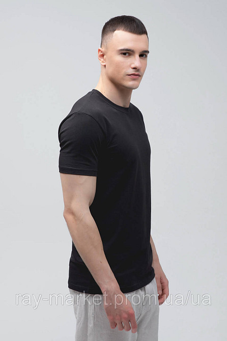 Футболка базова Ray Premium Fit чоловіча чорна (U0102-Black) S Київ - фото 4