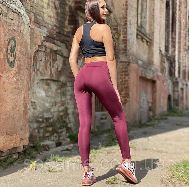 Жіночі лосини для спорту та тренувань бордові Харків - фото 3