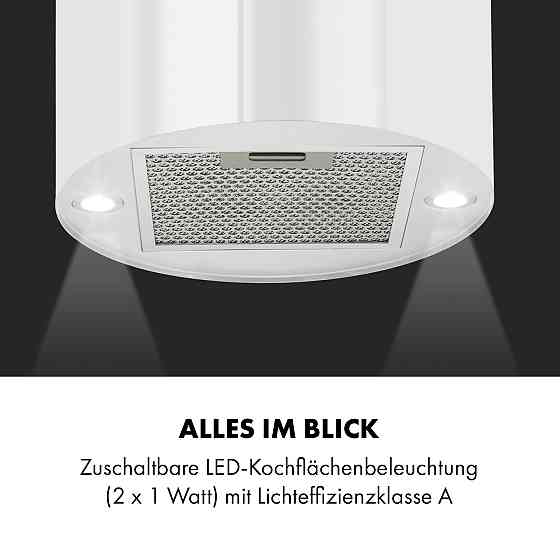 Острівна витяжка Beretta Ø35 см витяжка/рециркуляція 650 м3/год LED, включно з фільтром з активованим вугіллям, Рівне