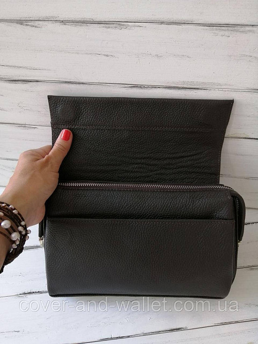 Стильна чоловіча шкіряна барсетка клатч на дві блискавки ST Leather 10021 Київ - фото 8