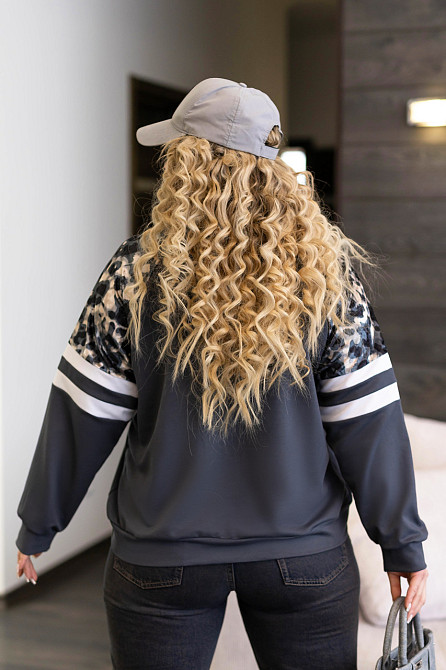 Жіночий світшот зі вставками "Artes" оптом | Батал 54-56, Графіт Київ - фото 5