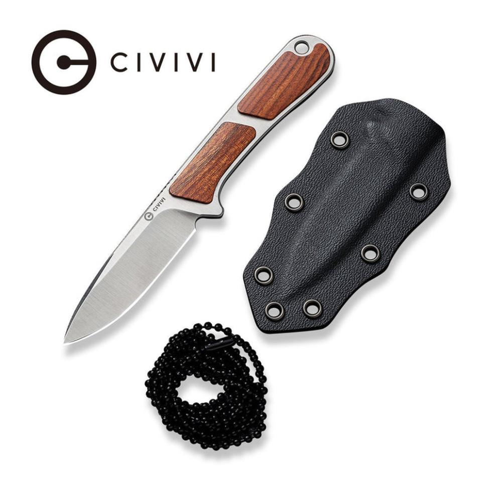 Нож фиксированный тактический Civvi Mini Elementum, (5.7 см) Nitro-V / Guibourtia Wood Киев - изображение 8