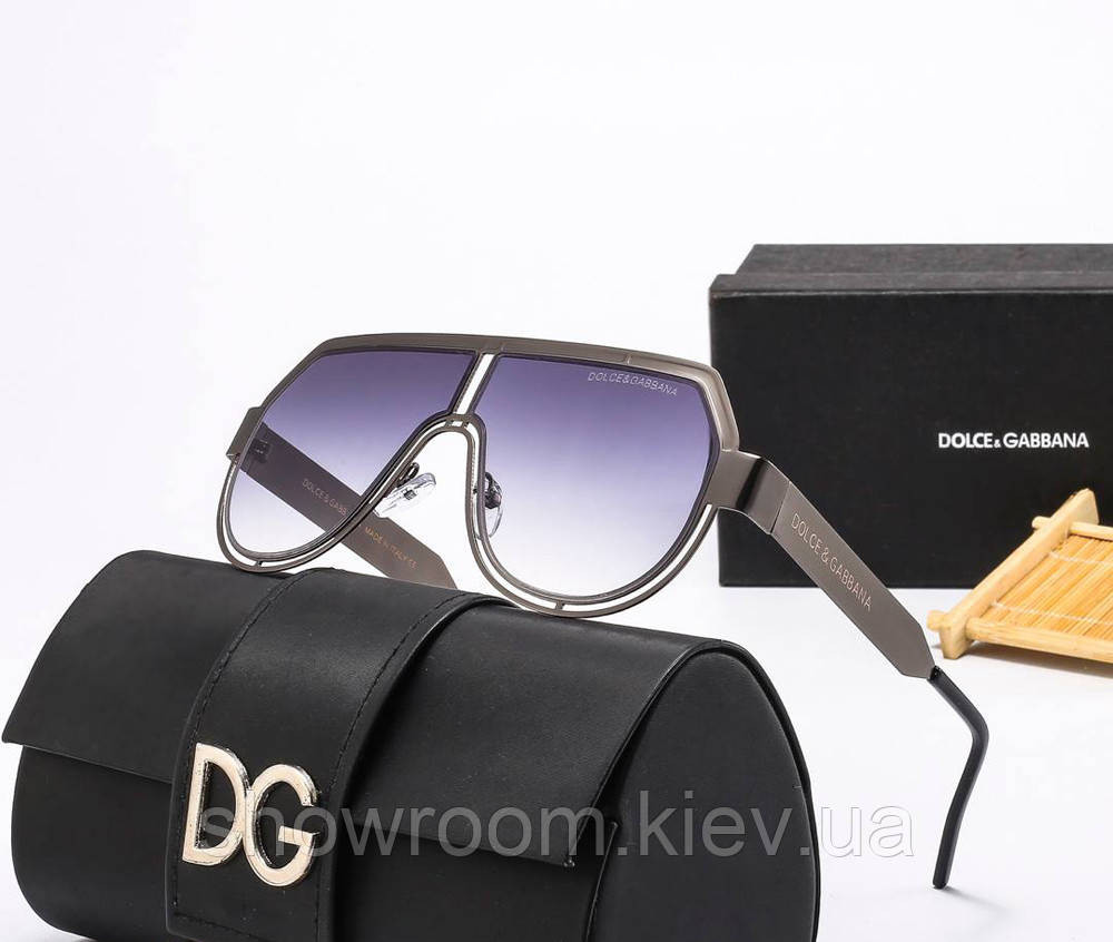 Женские брендовые солнцезащитные очки маска (1109) grey Киев - изображение 1