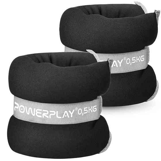Обважнювачі-манжети для ніг та рук PowerPlay PP-4349 Ankle/Wrist Weights (2шт.*0.5 kg) (пара) Чорні Каменское