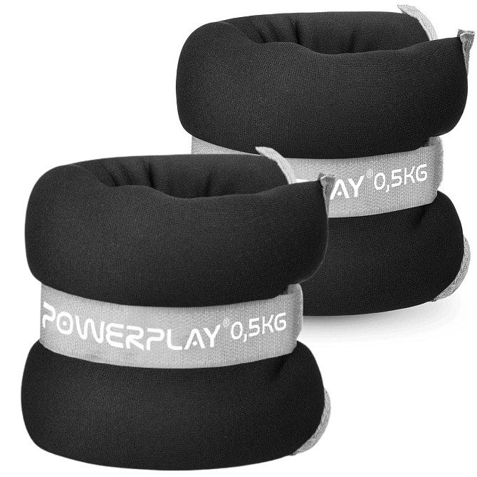 Обважнювачі-манжети для ніг та рук PowerPlay PP-4349 Ankle/Wrist Weights (2шт.*0.5 kg) (пара) Чорні Каменское - изображение 5