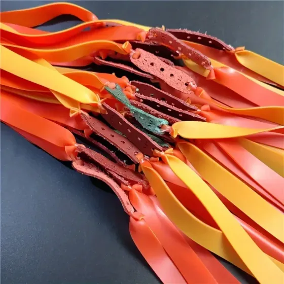 Плоские резинки для рогатки 5 шт, латексные жгуты 0.8 мм 47 см с кожеткой для спортивной стрельбы Киев