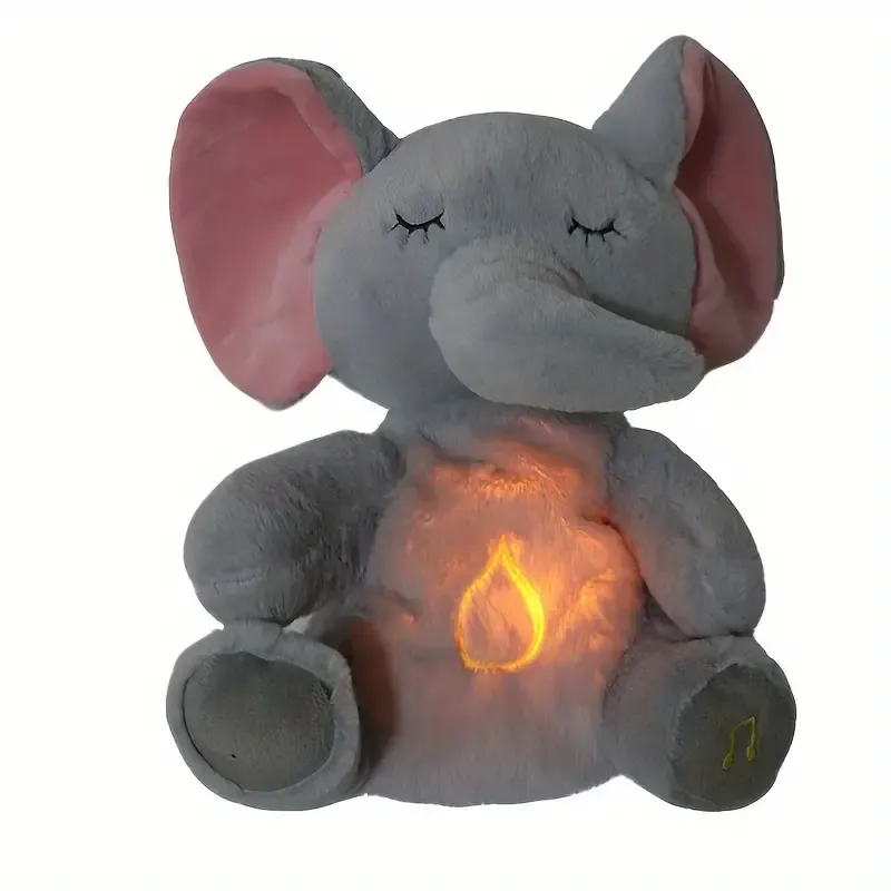 Плюшевый слоник с ночным светом и успокаивающей музыкой, интерактивные колыбельные и движение ушей, 30 см Коломыя - изображение 3