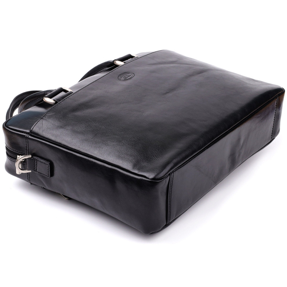 Вместительный мужской портфель с отделением для ноутбука из гладкой натуральной кожи Tony Perotti 20859_1 (9637-38 nero) Черный Киев - изображение 5