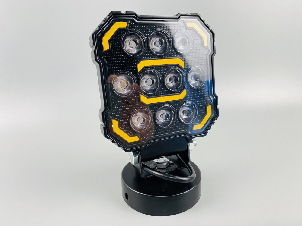 Фара LED квадратна, біле та жовте світло, 112 мм х 128 мм х 37 мм (ширина). 9-60V. Мукачево - фото 9