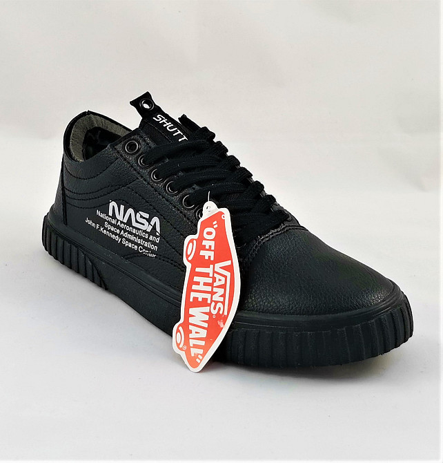 Кросівки NASA Shuttle Ванс Чорні Шкіряні Кеди Венси (розміри: 39,42) Дніпро - фото 4