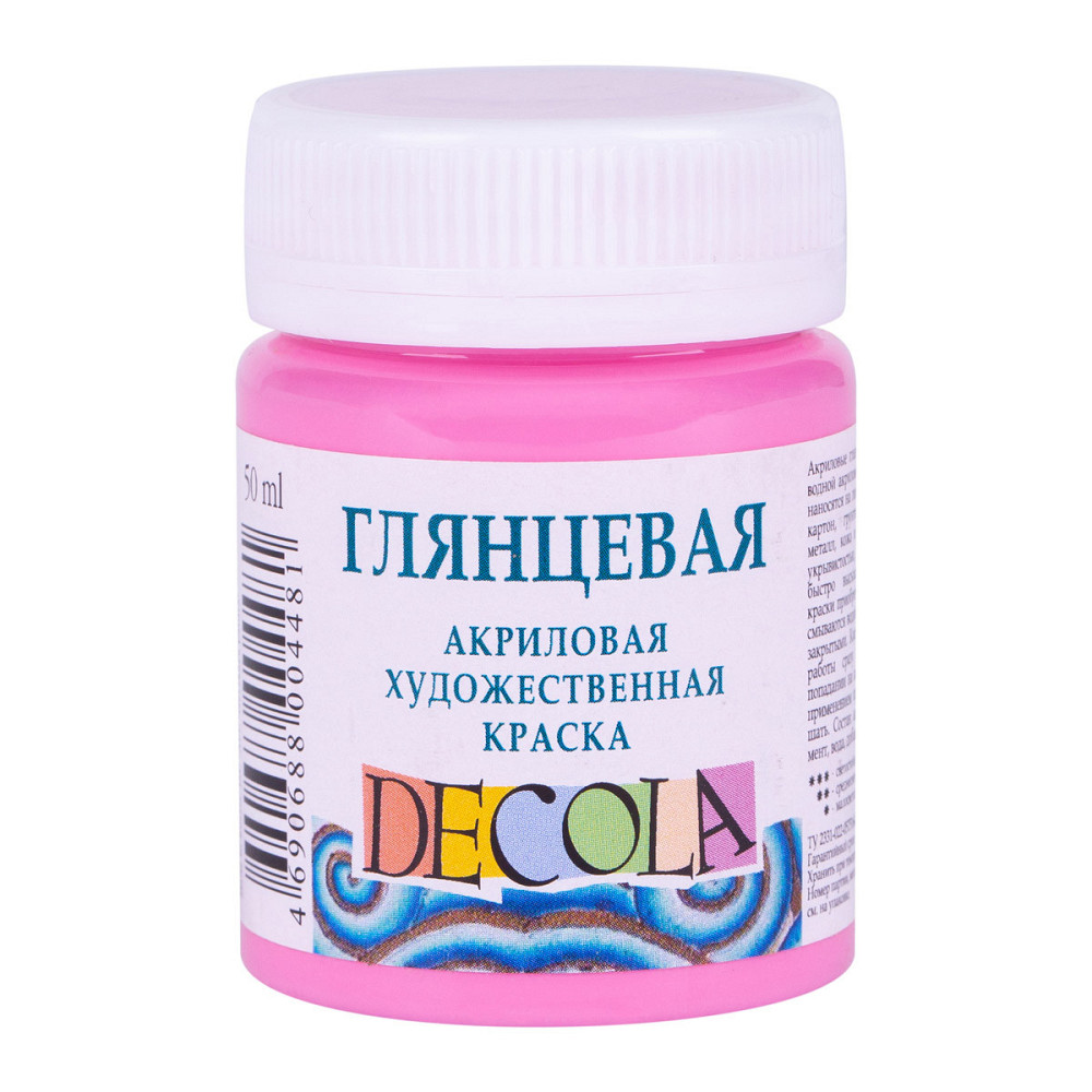Фарба акрілова "3XK" "ДEKOЛA" 352010 рожева, глянц., 50мл, шт Київ - фото 1