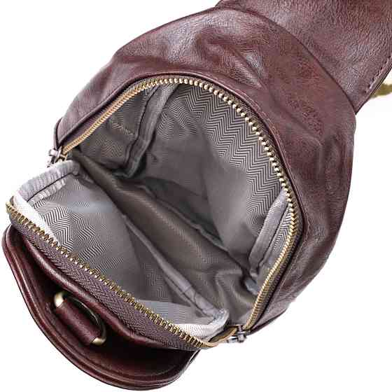 Зручна сумка через плече в модному кольорі з екошкіри Коричневий (Vintage) Київ