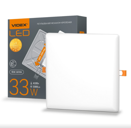 LED Світильник безрамковий квадратний 33W 4100К 220V VL-DLFS-334 Videx Житомир
