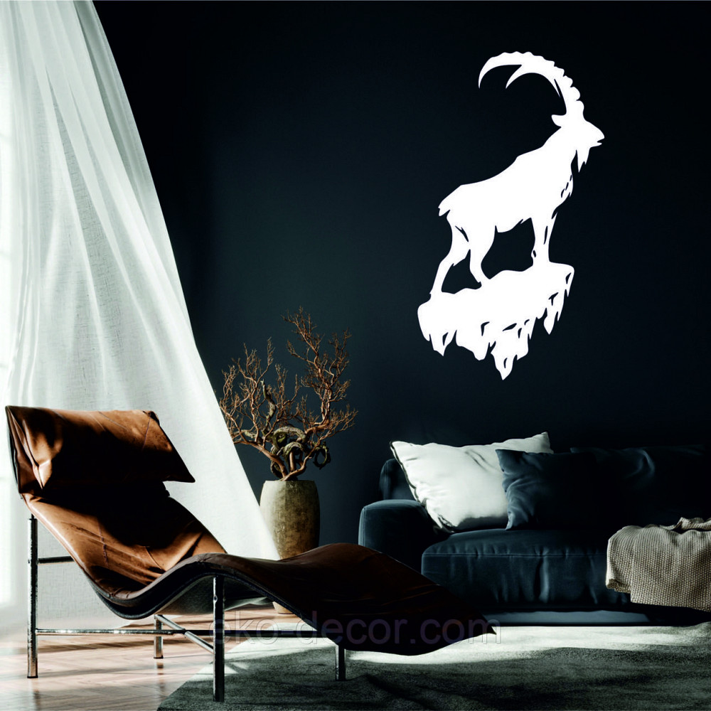 Декоративное настенное Панно «Горный Козел» Декор на стену 50*32 см, Белый Киев - изображение 1