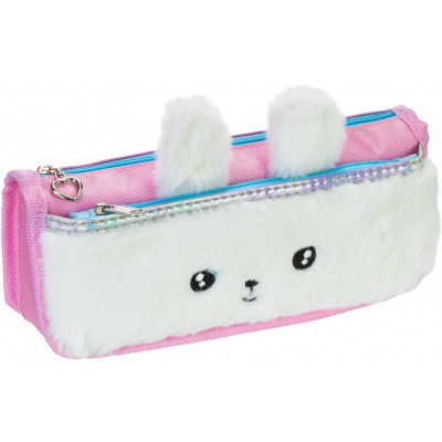 Пенал Cool For School плюшевый 2 отделения белый (CF86976) Винница - изображение 1