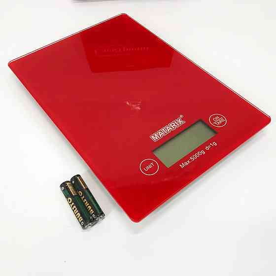 Кухонные весы с плоской поверхностью Matarix MX-402 5 кг, Компактные кухонные весы с батарейками MC-73 Львов