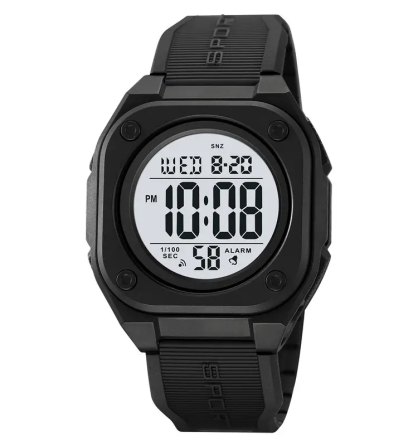 Часы мужские наручные спортивные Skmei 2160 (Черный с белым циферблатом) Киев