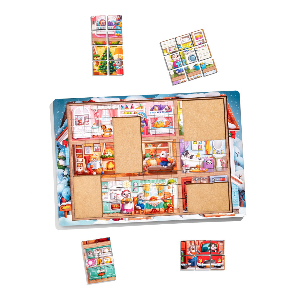 Пазл дитячий дерев'яний "Котячий будинок" (ПСД249) PSD249, 176 елементів Вінниця - фото 7