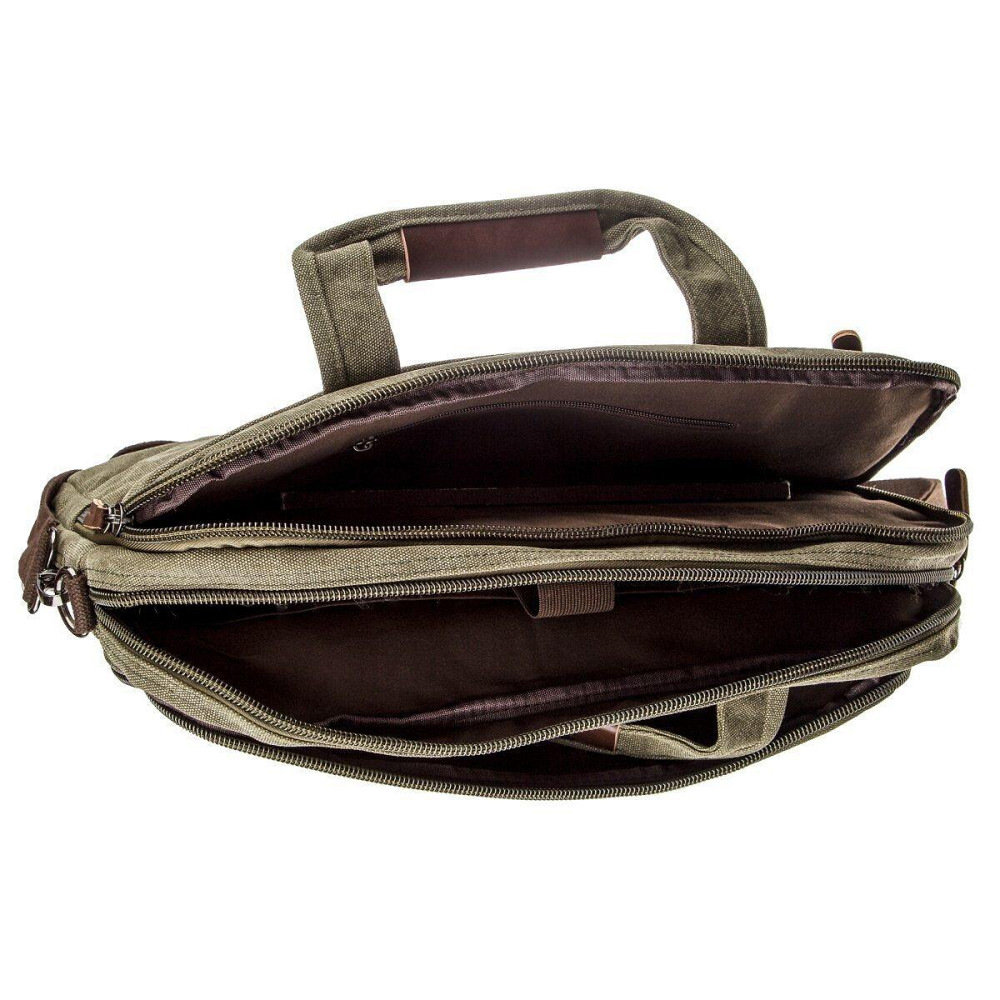 Сумка текстильна для ноутбука Vintage 20185 Зелена Київ - фото 6