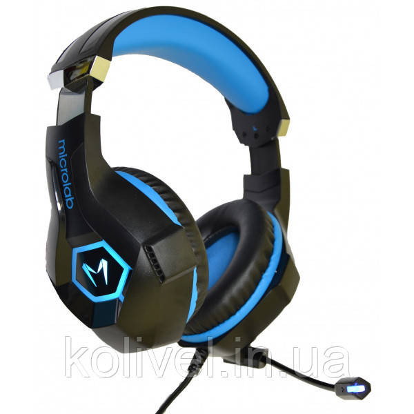 Навушники з мікрофоном Microlab G7 black+blue (G7_b+b) Київ - фото 1