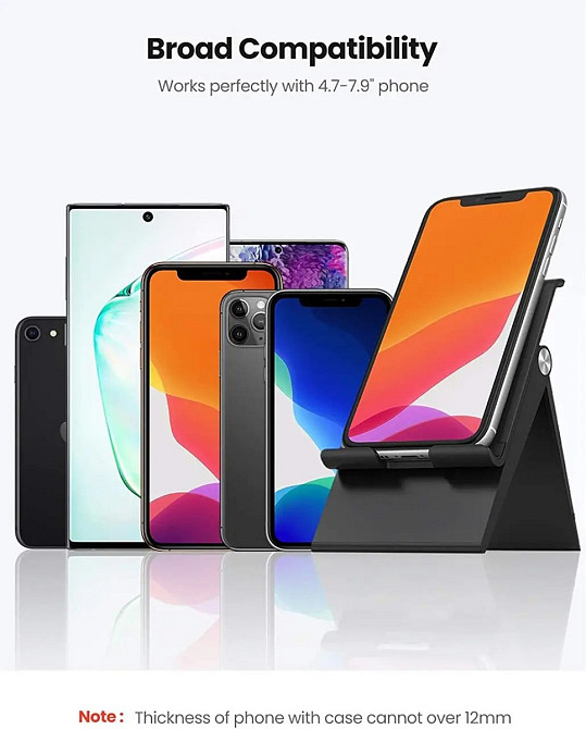 Настольная подставка Ugreen 80903 LP247 Multi-Angle Phone Stand Height Adjustable LP247 (Черная) Николаев - изображение 4
