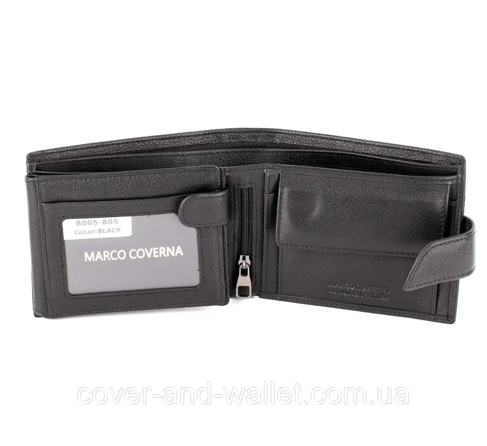 Чоловіче класичне портмоне з телячої шкіри з блоком для документів  Marco Coverna 005-805 Київ - фото 11