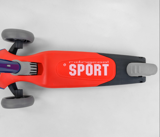 Самокат триколісний Best Scooter складне алюмінієве кермо колеса зі світлом Червоний (F-44077) Чернігів