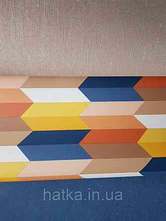 Шпалери вінілові на флізелін Petite Fleur 4 Rasch Texti 288697 на синьому тлі червоні птиці бірюзові квіти Київ