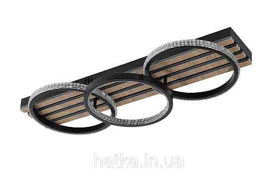 Люстра стельова світлодіодна VALESO 3302/3 LED димерна чорний + дерево Київ