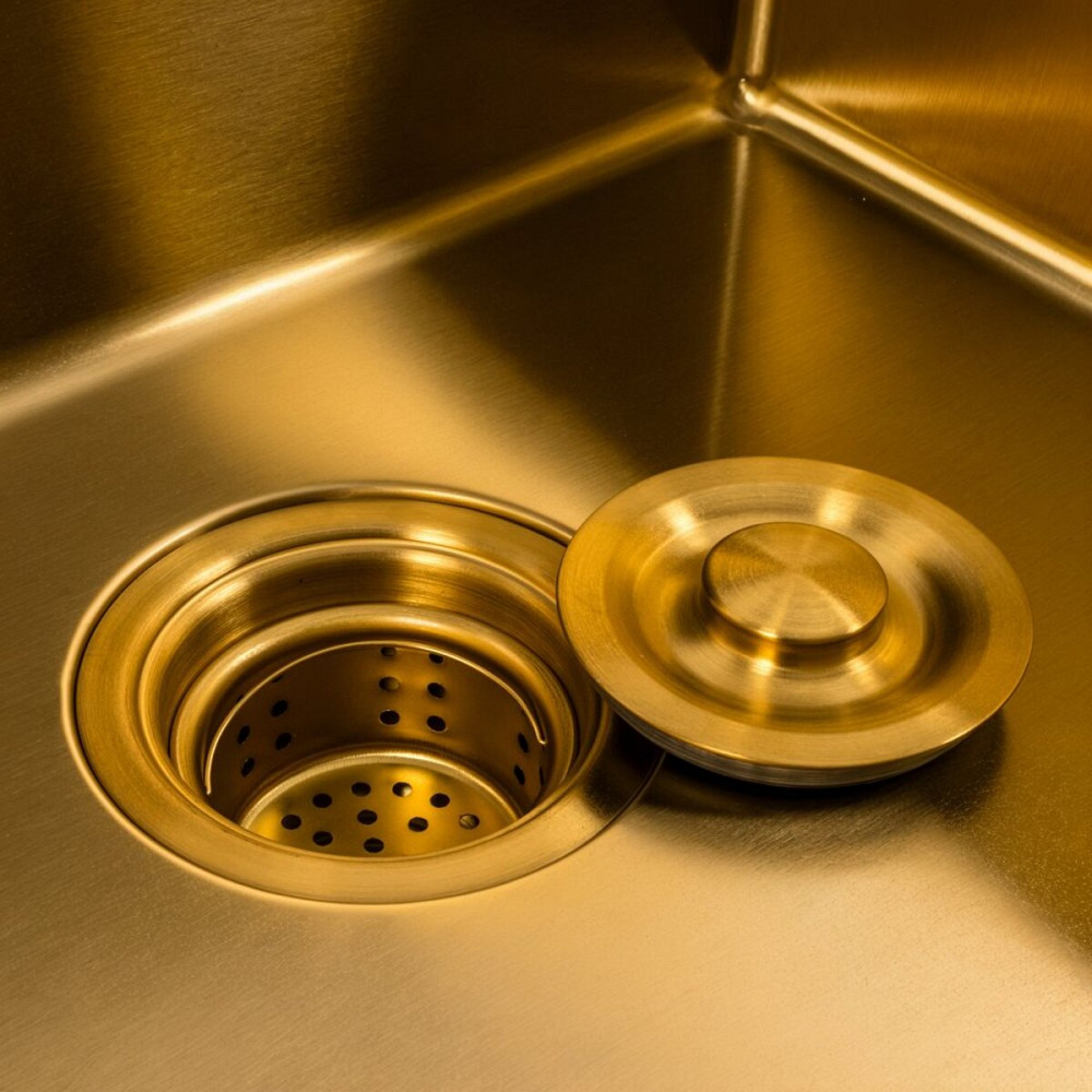 VALESO Кухонна мийка 50*50 PVD Gold Valeso Handmade (сифон круглий, 3,0/0,8) Киев - изображение 6