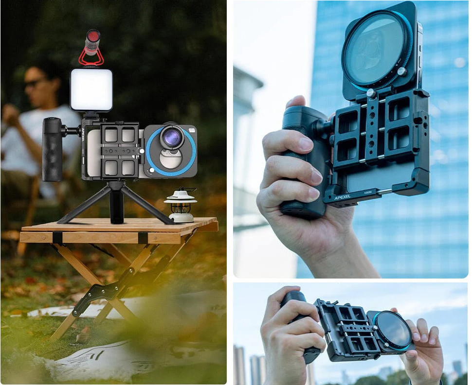 Клетка телефона для объектива фильтра повербанк Apexel APL-VG05CH Киев - изображение 3