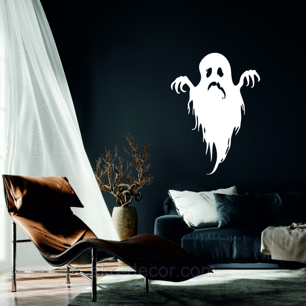 Декоративное настенное Панно «Привидение», Декор на стену 70*51 см, Белый Киев - изображение 1