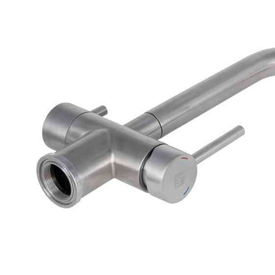 Смеситель для кухни Lidz Aria 24F-SFS F-образный c поключением фильтрованной воды (k35) сатин Киев