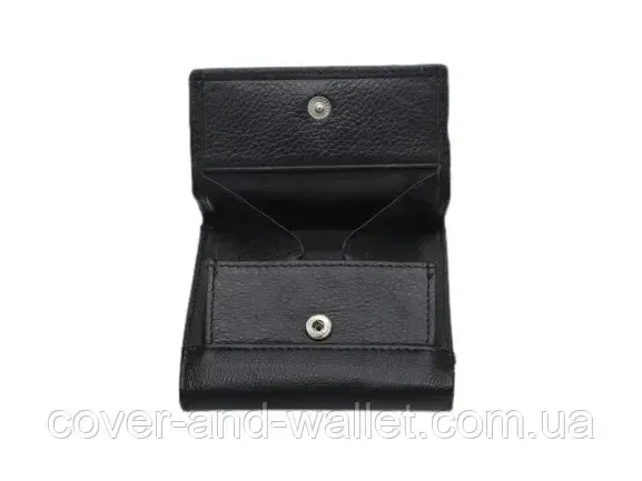 Черный маленький кошелек из натуральной кожи c большой монетницей ST Leather Киев - изображение 6