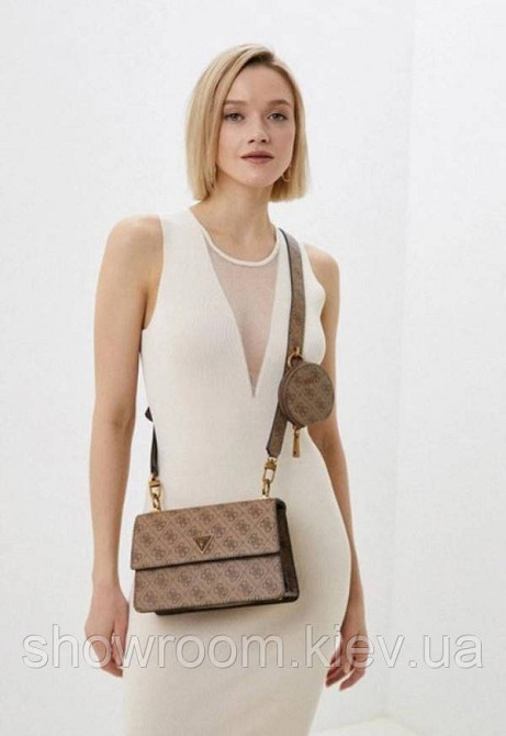 Жіноча сумочка Guess на плече (841619) світло-коричнева Київ - фото 3