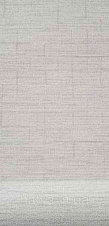 Шпалери вінілові на флізеліні Rasch Golden Hour метрові однотонні смужки під мішковину біло-сірі Київ