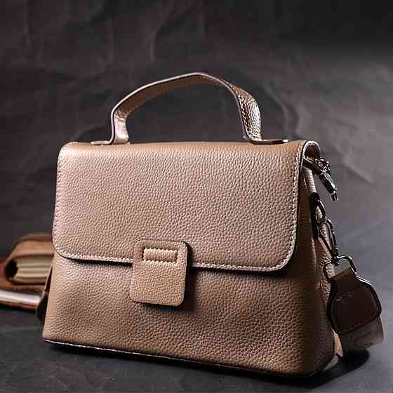 Жіноча сумка сетчел з натуральної шкіри Vintage 22292 Бежева Київ