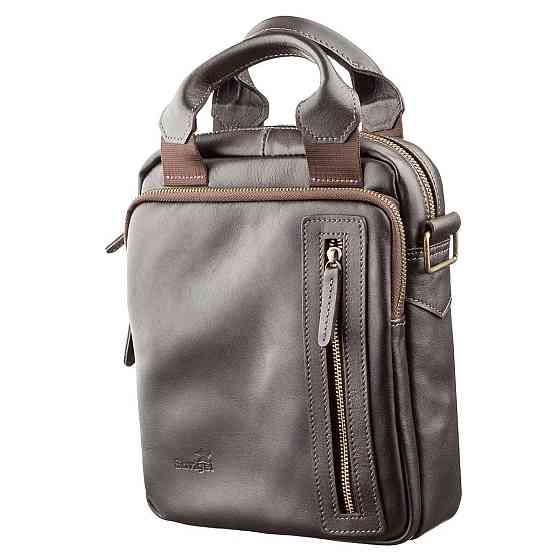 Сумка чоловіча SHVIGEL 11183 в гладку шкіру Коричнева Київ