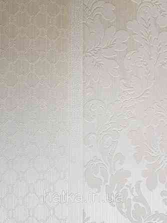 Текстильні шпалери на флізеліновій основі Da capo RaschTextil геометрія ромб овал сітка жовті фон пісочний Київ