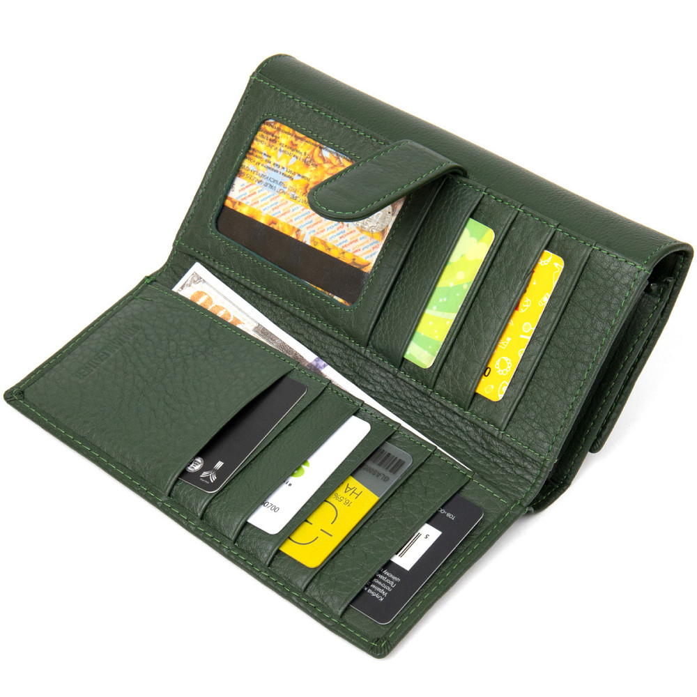 Оригинальный женский кошелек Зеленый (ST Leather) Киев - изображение 8