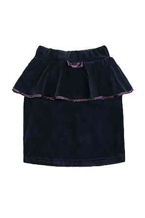 Юбка детская, темно-синяя вельветовая с баской топ Крохатушка одяг Киев