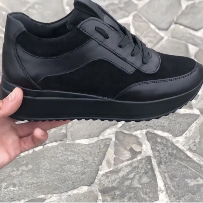 EMELI Кросівки жіночі EMELI 501/1 чорні (весна-осінь, шкіра+замша натуральна) (4121) Коломыя - изображение 1