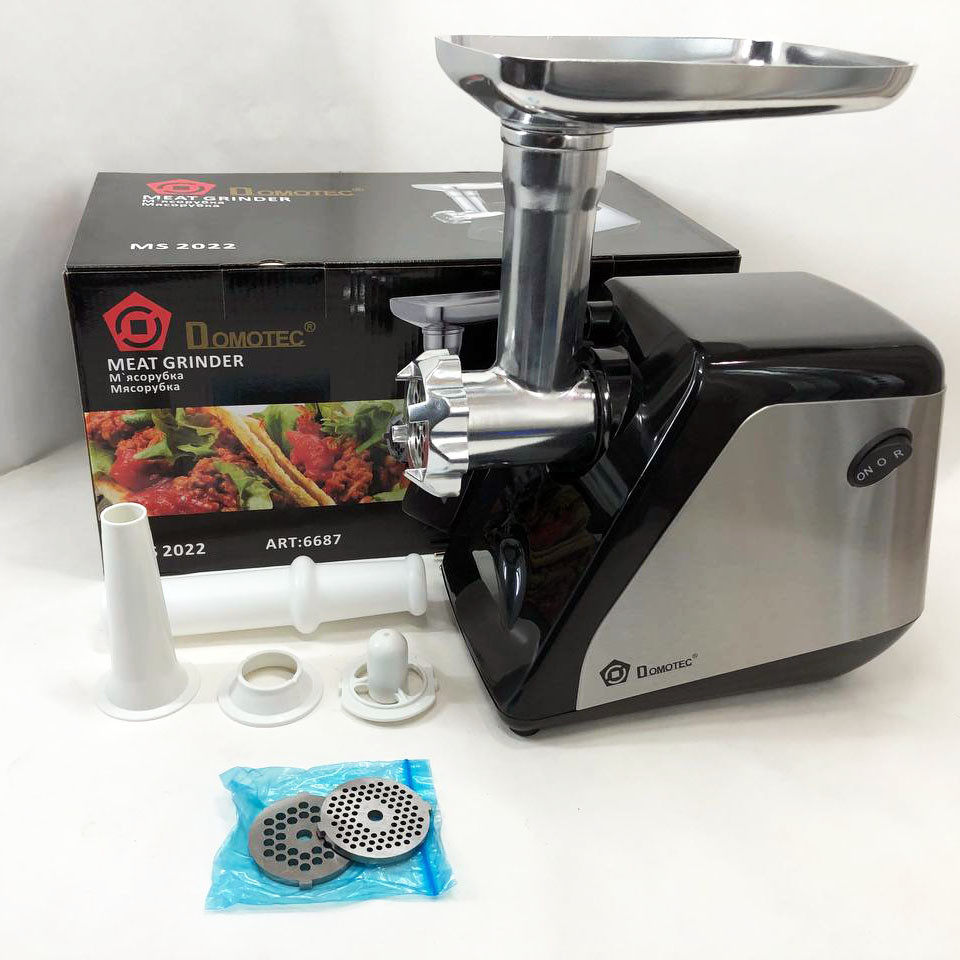 Электромясорубки с металлическими шестернями Domotec MS-2022 2800 Вт, Мясорубка крупная HK-56 Львов - изображение 6