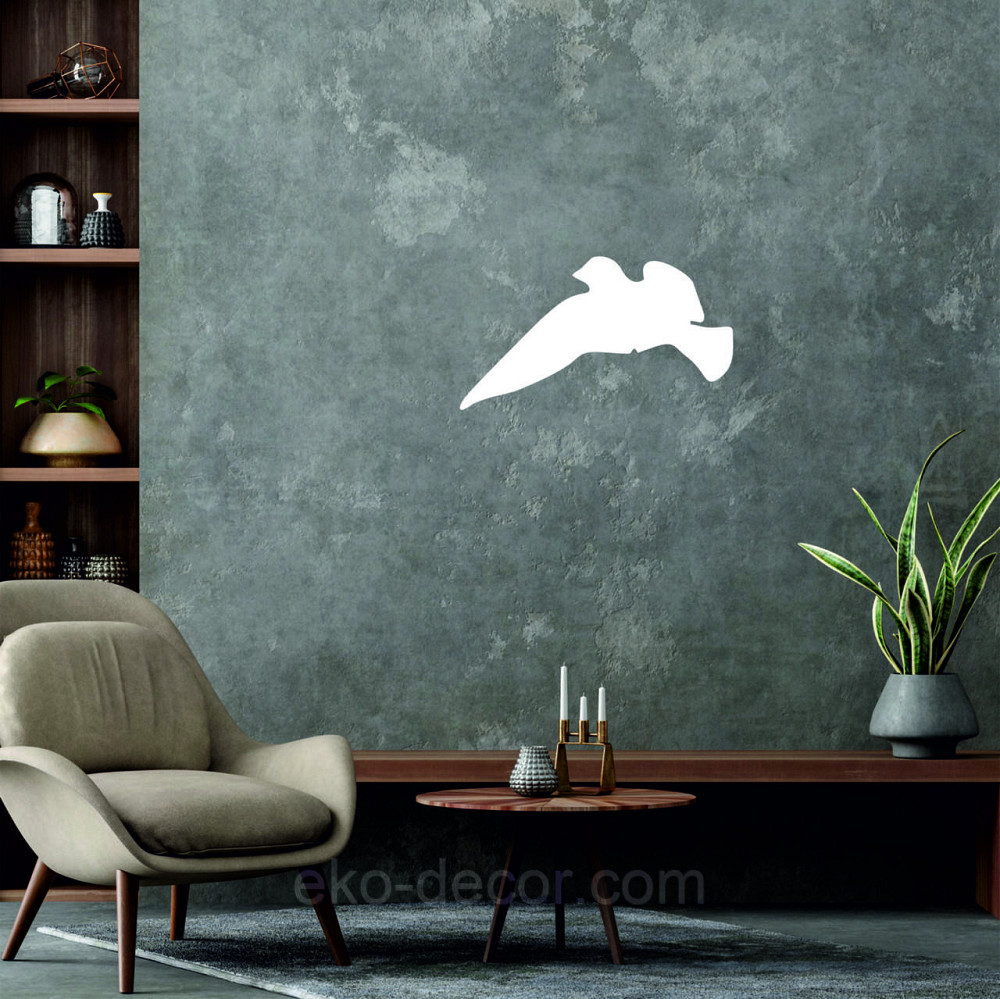 Декоративне настінне Панно «Пташка» Декор на стіну (ціна за 1 шт.) 20*11 см, Білий Київ - фото 5