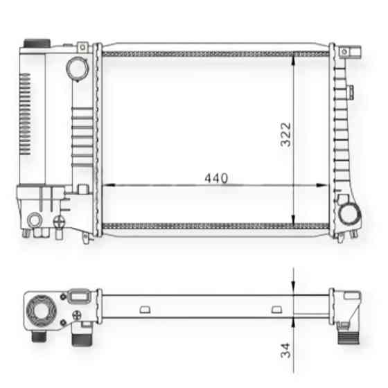 Радіатор двигуна BMW 3 (E30, E36), 5 (E34) 1.6-2.8i (88-99) охолодження Мукачево